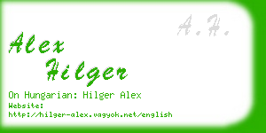 alex hilger business card